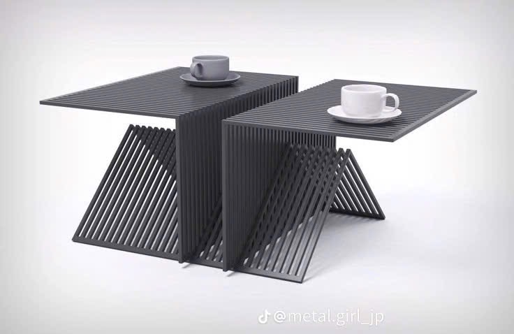 Bàn trà thép sơn tĩnh điện kiểu lam đứng hiện đại — HPD Metal